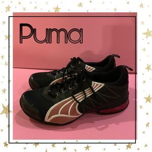 Puma Women's Asha Black Pink Tie Sneakers 9.5